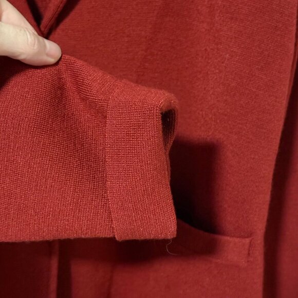 1901 Solid Red Oversized Button Thick Knit Cardigan Sweater Womens Large Pockets - Picture 6 of 8